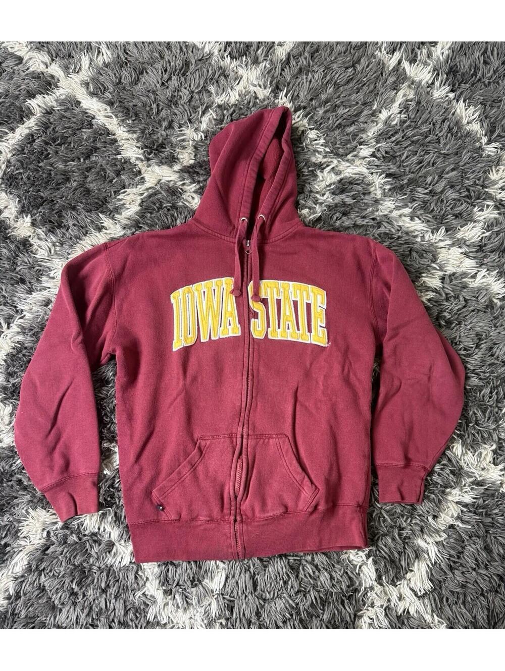 Vintage 90s Iowa State Cyclones Jacket Adult Medium Red Full Zip